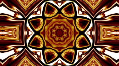 Soyut etnik otantik simetrik desen süs dekoratif Kaleidoscope hareketi geometrik daire ve yıldız şekli