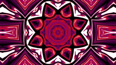 Soyut etnik otantik simetrik desen süs dekoratif Kaleidoscope hareketi geometrik daire ve yıldız şekli