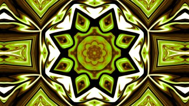 Soyut etnik otantik simetrik desen süs dekoratif Kaleidoscope hareketi geometrik daire ve yıldız şekli