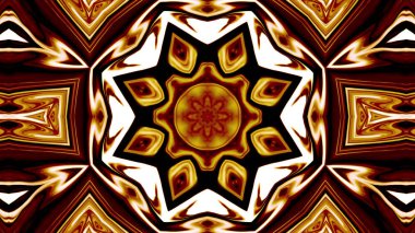 Soyut etnik otantik simetrik desen süs dekoratif Kaleidoscope hareketi geometrik daire ve yıldız şekli