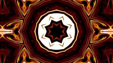 Soyut etnik otantik simetrik desen süs dekoratif Kaleidoscope hareketi geometrik daire ve yıldız şekli