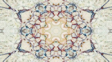 Soyut etnik otantik simetrik desen süs dekoratif Kaleidoscope hareketi geometrik daire ve yıldız şekli