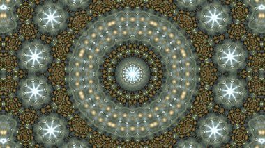 Soyut etnik otantik simetrik desen süs dekoratif Kaleidoscope hareketi geometrik daire ve yıldız şekli