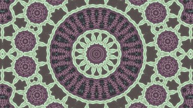 Soyut etnik otantik simetrik desen süs dekoratif Kaleidoscope hareketi geometrik daire ve yıldız şekli