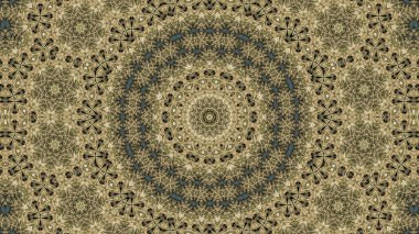 Soyut etnik otantik simetrik desen süs dekoratif Kaleidoscope hareketi geometrik daire ve yıldız şekli
