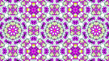 Soyut etnik otantik simetrik desen süs dekoratif Kaleidoscope hareketi geometrik daire ve yıldız şekli