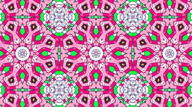 Soyut etnik otantik simetrik desen süs dekoratif Kaleidoscope hareketi geometrik daire ve yıldız şekli