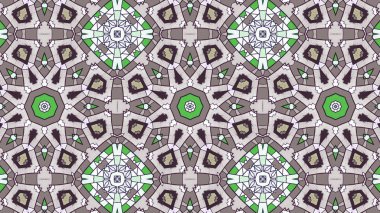 Soyut etnik otantik simetrik desen süs dekoratif Kaleidoscope hareketi geometrik daire ve yıldız şekli