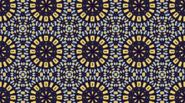 Soyut etnik otantik simetrik desen süs dekoratif Kaleidoscope hareketi geometrik daire ve yıldız şekli