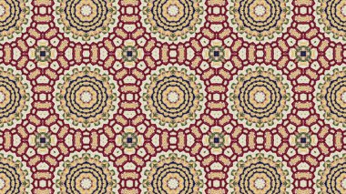 Soyut etnik otantik simetrik desen süs dekoratif Kaleidoscope hareketi geometrik daire ve yıldız şekli