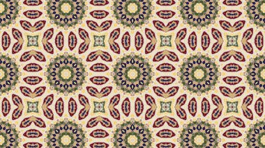 Soyut etnik otantik simetrik desen süs dekoratif Kaleidoscope hareketi geometrik daire ve yıldız şekli