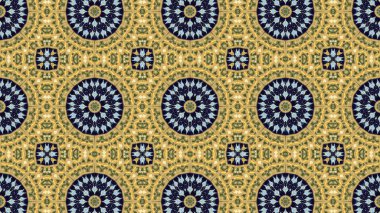 Soyut etnik otantik simetrik desen süs dekoratif Kaleidoscope hareketi geometrik daire ve yıldız şekli