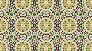 Soyut etnik otantik simetrik desen süs dekoratif Kaleidoscope hareketi geometrik daire ve yıldız şekli