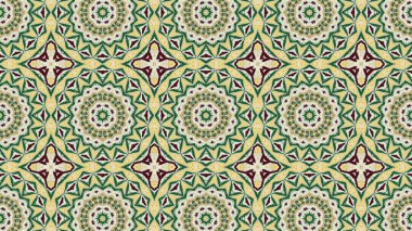 Soyut etnik otantik simetrik desen süs dekoratif Kaleidoscope hareketi geometrik daire ve yıldız şekli