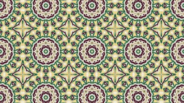 Soyut etnik otantik simetrik desen süs dekoratif Kaleidoscope hareketi geometrik daire ve yıldız şekli