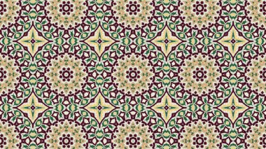 Soyut etnik otantik simetrik desen süs dekoratif Kaleidoscope hareketi geometrik daire ve yıldız şekli