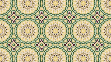 Soyut etnik otantik simetrik desen süs dekoratif Kaleidoscope hareketi geometrik daire ve yıldız şekli