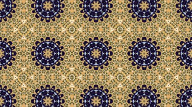 Soyut etnik otantik simetrik desen süs dekoratif Kaleidoscope hareketi geometrik daire ve yıldız şekli