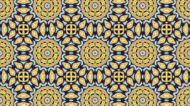 Soyut etnik otantik simetrik desen süs dekoratif Kaleidoscope hareketi geometrik daire ve yıldız şekli