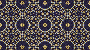 Soyut etnik otantik simetrik desen süs dekoratif Kaleidoscope hareketi geometrik daire ve yıldız şekli