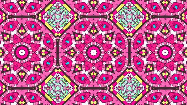 Abstract Ethnic Authentic Symmetric Pattern Ornamental Decorative Kaleidoscope Movement Geometric — Stock Photo, Image