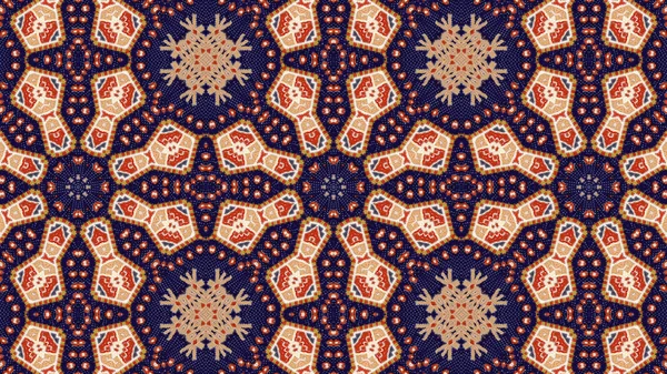 Abstrakte Ethnische Authentische Symmetrische Muster Ornamentale Dekorative Kaleidoskop Bewegung Geometrischer — Stockfoto