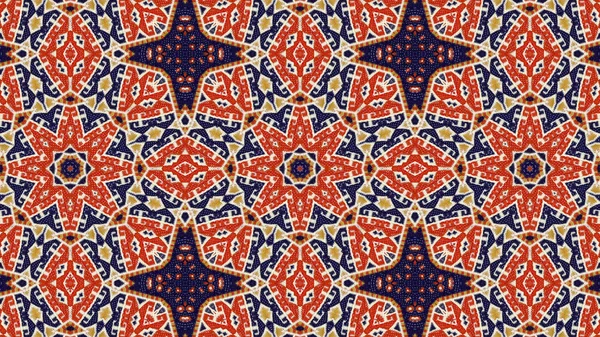 Abstrakte Ethnische Authentische Symmetrische Muster Ornamentale Dekorative Kaleidoskop Bewegung Geometrischer — Stockfoto