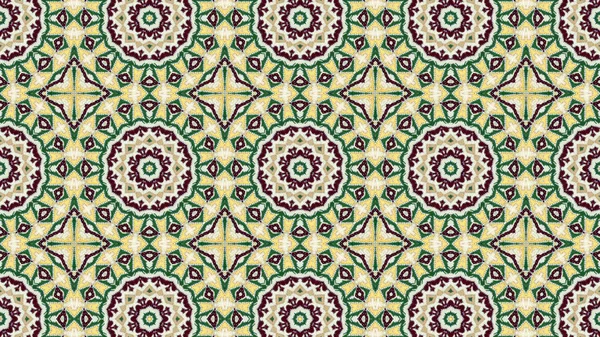 Soyut etnik otantik simetrik desen süs dekoratif Kaleidoscope hareketi geometrik daire ve yıldız şekli