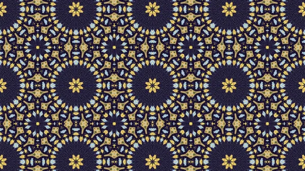 Soyut etnik otantik simetrik desen süs dekoratif Kaleidoscope hareketi geometrik daire ve yıldız şekli