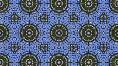 Soyut etnik otantik simetrik desen süs dekoratif Kaleidoscope hareketi geometrik daire ve yıldız şekli