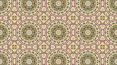 Soyut etnik otantik simetrik desen süs dekoratif Kaleidoscope hareketi geometrik daire ve yıldız şekli