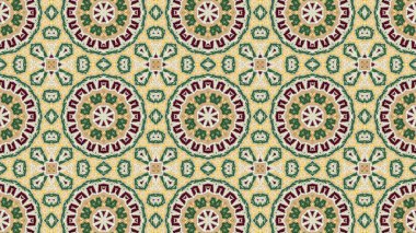 Soyut etnik otantik simetrik desen süs dekoratif Kaleidoscope hareketi geometrik daire ve yıldız şekli