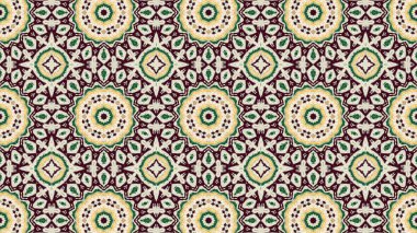 Soyut etnik otantik simetrik desen süs dekoratif Kaleidoscope hareketi geometrik daire ve yıldız şekli