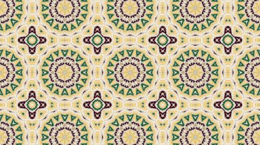 Soyut etnik otantik simetrik desen süs dekoratif Kaleidoscope hareketi geometrik daire ve yıldız şekli