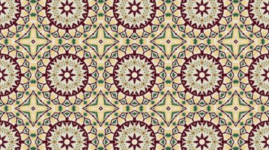 Soyut etnik otantik simetrik desen süs dekoratif Kaleidoscope hareketi geometrik daire ve yıldız şekli
