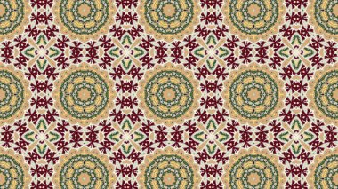 Soyut etnik otantik simetrik desen süs dekoratif Kaleidoscope hareketi geometrik daire ve yıldız şekli