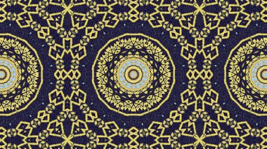 Soyut etnik otantik simetrik desen süs dekoratif Kaleidoscope hareketi geometrik daire ve yıldız şekli