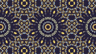Soyut etnik otantik simetrik desen süs dekoratif Kaleidoscope hareketi geometrik daire ve yıldız şekli