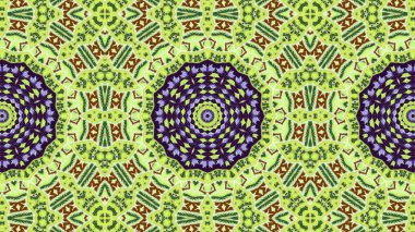 Soyut etnik otantik simetrik desen süs dekoratif Kaleidoscope hareketi geometrik daire ve yıldız şekli