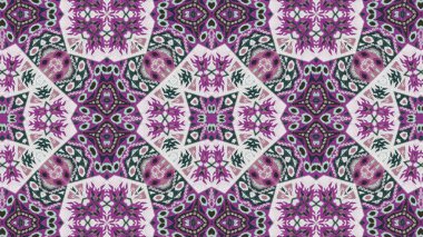 Soyut etnik otantik simetrik desen süs dekoratif Kaleidoscope hareketi geometrik daire ve yıldız şekli