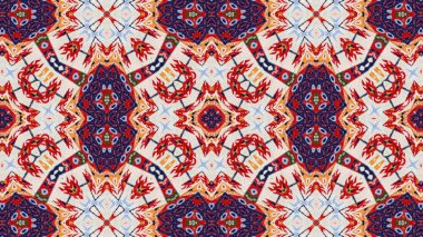 Soyut etnik otantik simetrik desen süs dekoratif Kaleidoscope hareketi geometrik daire ve yıldız şekli