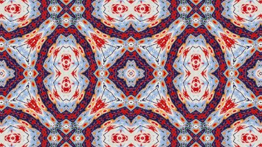 Soyut etnik otantik simetrik desen süs dekoratif Kaleidoscope hareketi geometrik daire ve yıldız şekli
