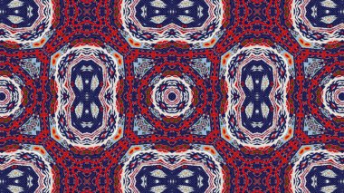 Soyut etnik otantik simetrik desen süs dekoratif Kaleidoscope hareketi geometrik daire ve yıldız şekli