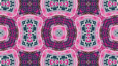 Soyut etnik otantik simetrik desen süs dekoratif Kaleidoscope hareketi geometrik daire ve yıldız şekli