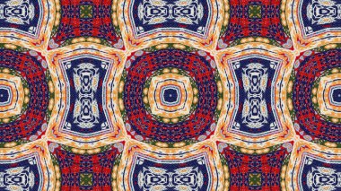 Soyut etnik otantik simetrik desen süs dekoratif Kaleidoscope hareketi geometrik daire ve yıldız şekli