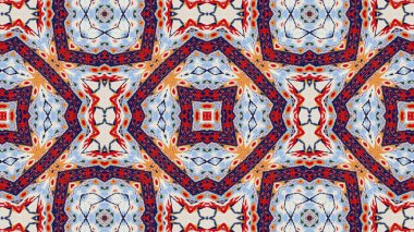 Soyut etnik otantik simetrik desen süs dekoratif Kaleidoscope hareketi geometrik daire ve yıldız şekli