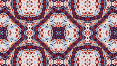 Soyut etnik otantik simetrik desen süs dekoratif Kaleidoscope hareketi geometrik daire ve yıldız şekli
