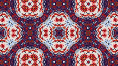 Soyut etnik otantik simetrik desen süs dekoratif Kaleidoscope hareketi geometrik daire ve yıldız şekli