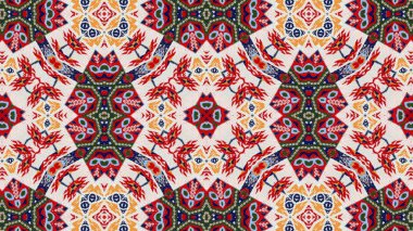 Soyut etnik otantik simetrik desen süs dekoratif Kaleidoscope hareketi geometrik daire ve yıldız şekli