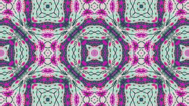 Soyut etnik otantik simetrik desen süs dekoratif Kaleidoscope hareketi geometrik daire ve yıldız şekli